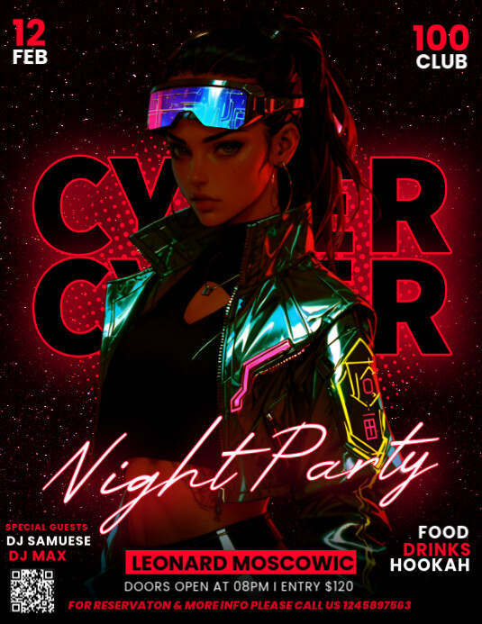 Cyber Rave Promotions Cyber Night Party Template | PosterMyWall