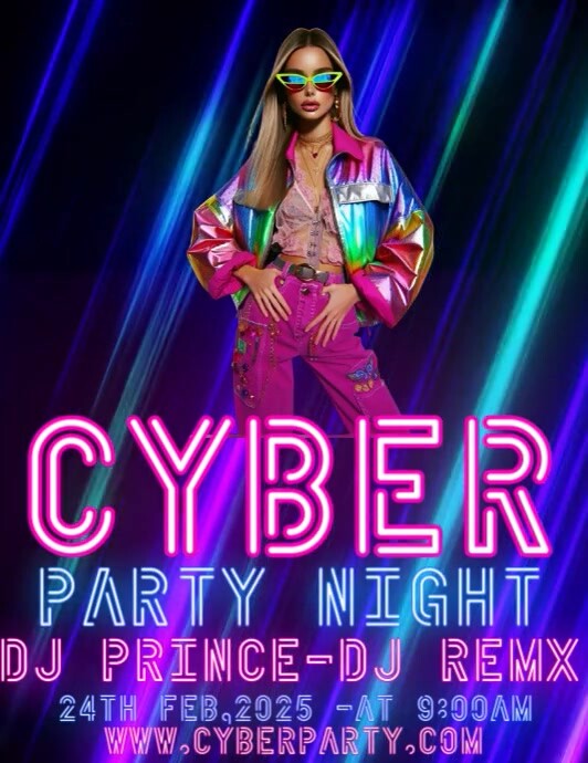 Cyber Party Plantilla de cyber night party | PosterMyWall