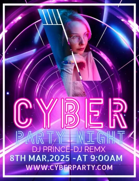 Cyber Party Plantilla de cyber night party | PosterMyWall