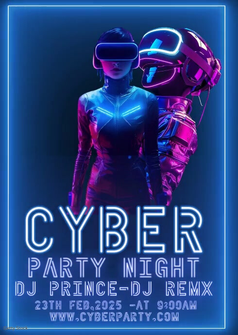 cyber night party Template | PosterMyWall