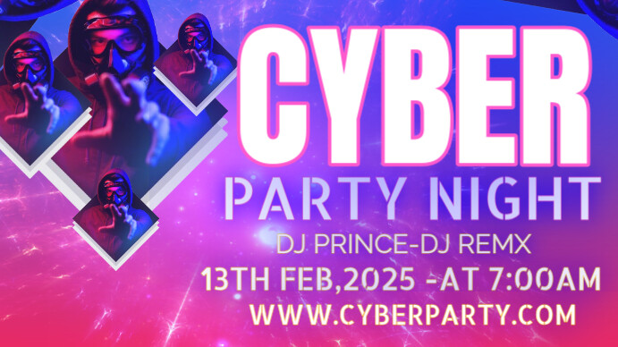 Cyber Party cyber night party Template | PosterMyWall