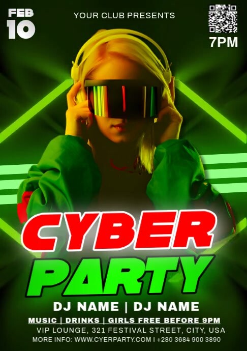 Cyber Party Modèle Cyber Party | PosterMyWall