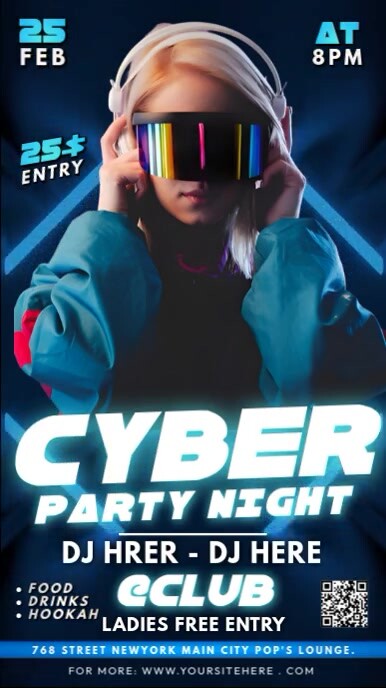 Cyber Party Night Template | PosterMyWall