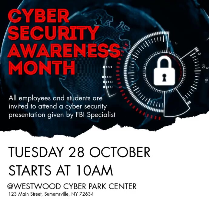 Cyber Security Awareness Month Template PosterMyWall