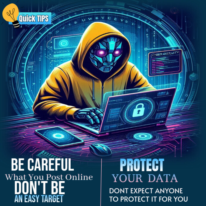 Cyber Protection Poster Plantilla de Cyber security awareness poster design | PosterMyWall