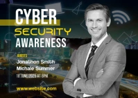 Cyber security awareness program banner ad Postcard template