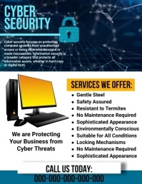 cyber security flyer Løbeseddel (US Letter) template