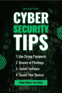 Cyber Security Tips Poster template
