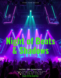 Cyberpunk Halloween Concert Flyer Design Template