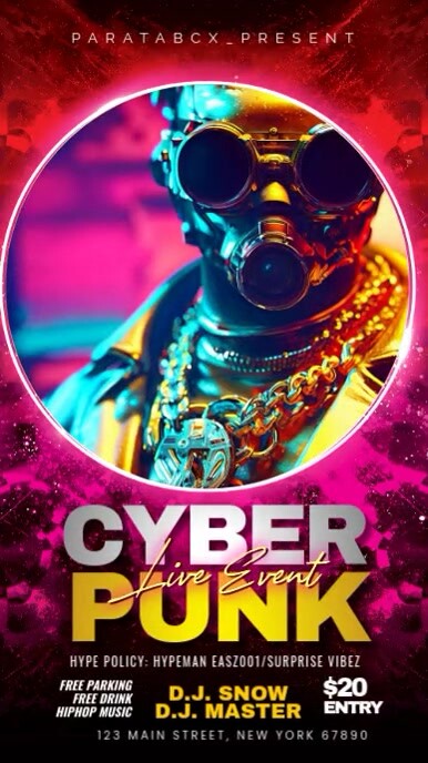 cyberpunk night Ролик Reels в Instagram template