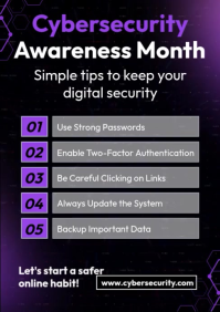 Cybersecurity Awareness Flyers Template | PosterMyWall