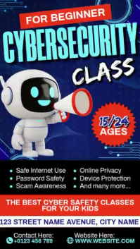 Fioletowy Cybersecurity Class Instagram Reel Template