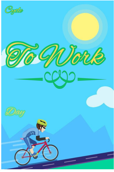 Cycle to work day Poster template