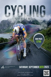 Cycling Marathon Template Плакат