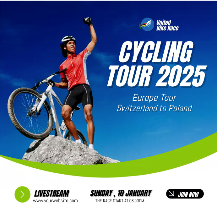 Cycling Tour 2025 Template PosterMyWall