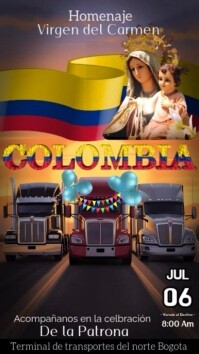 Día de la virgen del Carmen fondo hd  fondo trucks Reel Instagram template