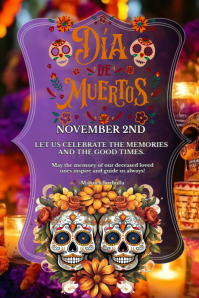 Día De Muertos Day Of The Dead Invitation Party Temple Celebration Brithday Invitation  Poster โปสเตอร์ template