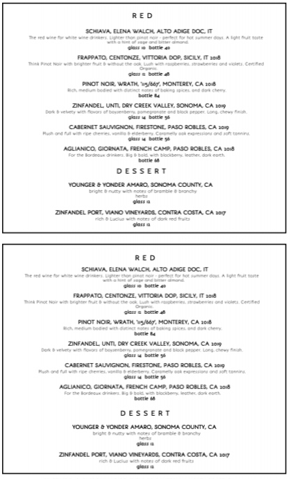 RED WINE LIST | PosterMyWall