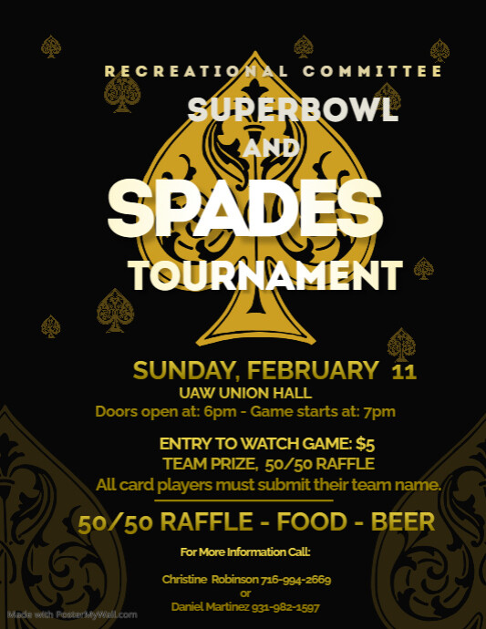 Spades Tournament Flyer PosterMyWall
