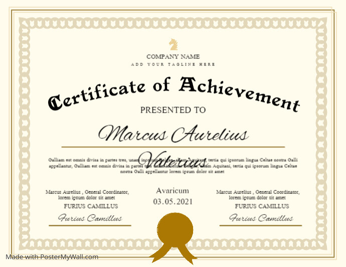 certificate of achievement