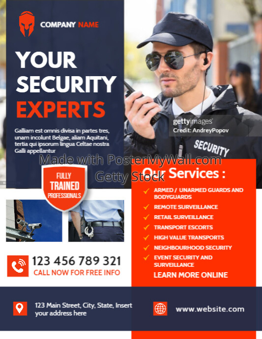 security services flyer advertisement dark bl