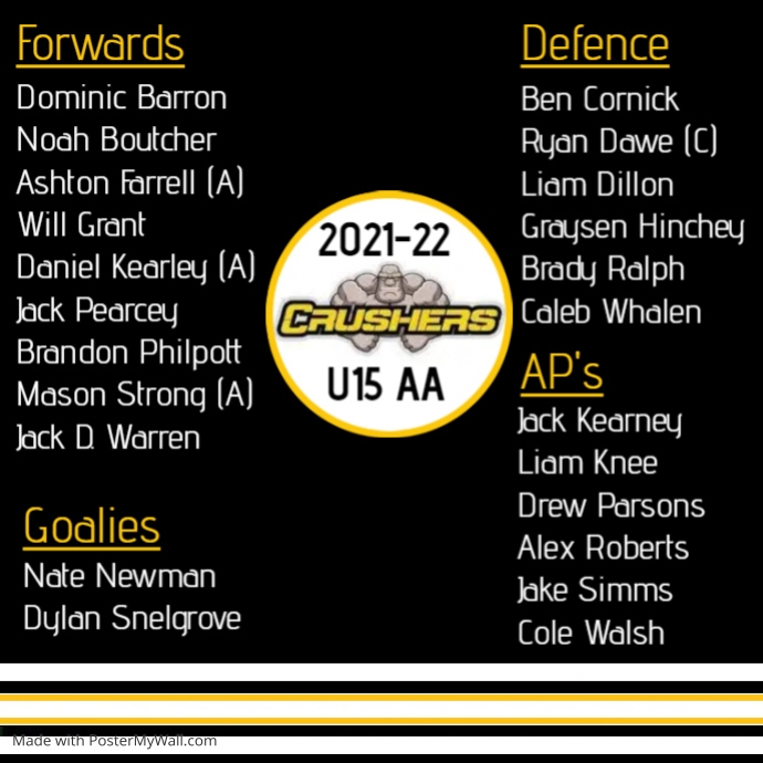 Crusher Roster PosterMyWall