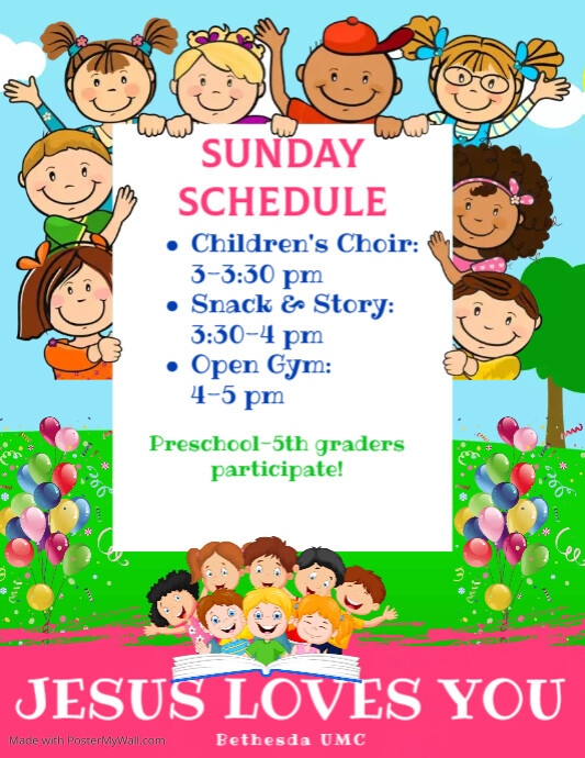 Children S Sunday School Flyer PosterMyWall