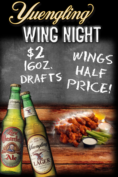 WING NIGHT Poster template