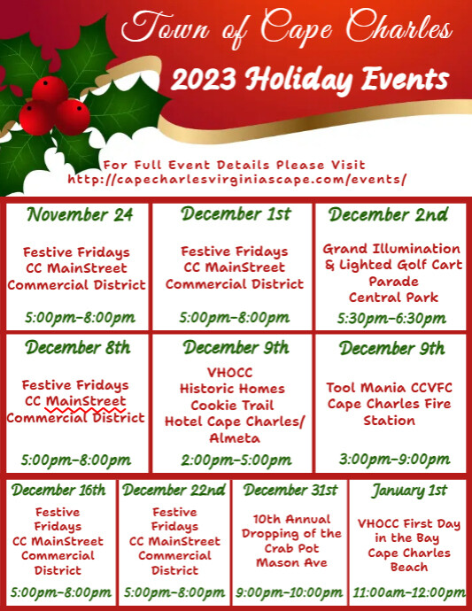 December Calendar of Events PosterMyWall