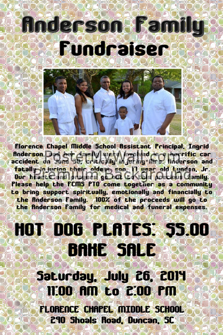 FCMS PTO FUNDRAISER to support the Anderson Family | PosterMyWall