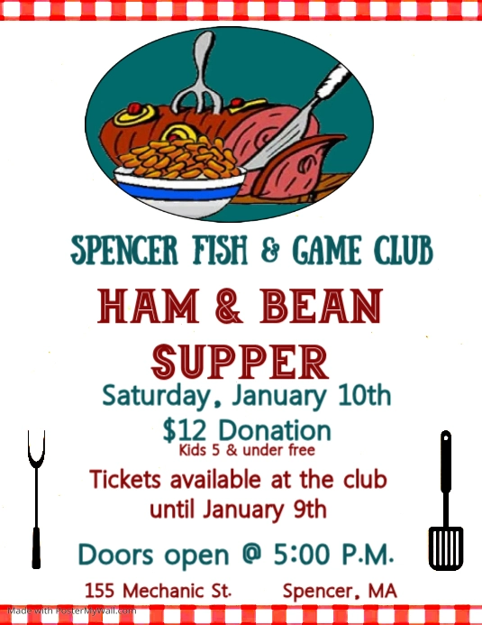 Ham Supper Sign Copy of Ham & Bean Supper (1) | PosterMyWall