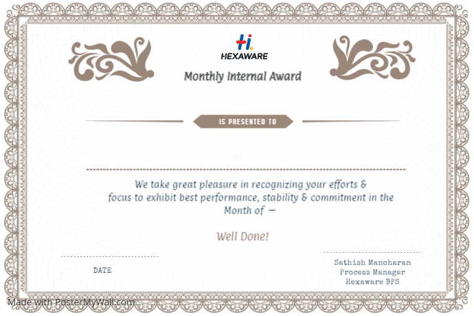 1st Place Design Poster template