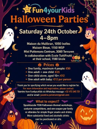 Fun4yourKids Halloween Parties at multiple sties across Brussels