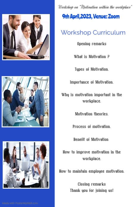 Workshop program Half Page Wide template