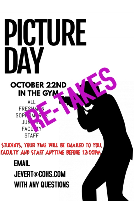 Picture retake Day flyer Design Template Poster