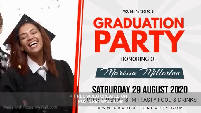 Graduation Party Invitation Video Banner | PosterMyWall