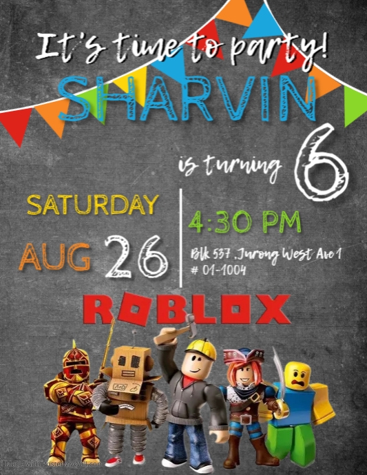 Roblox Birthday Flyer (US Letter) template