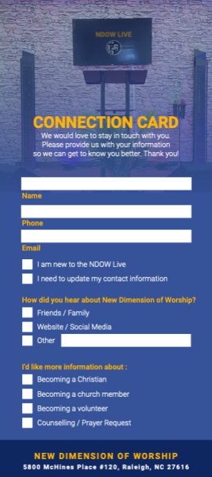 church connection card | PosterMyWall