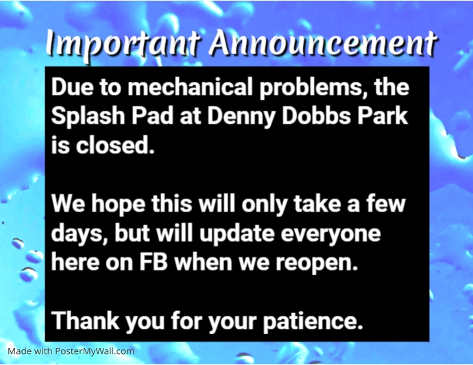 Splash Pad Down PosterMyWall