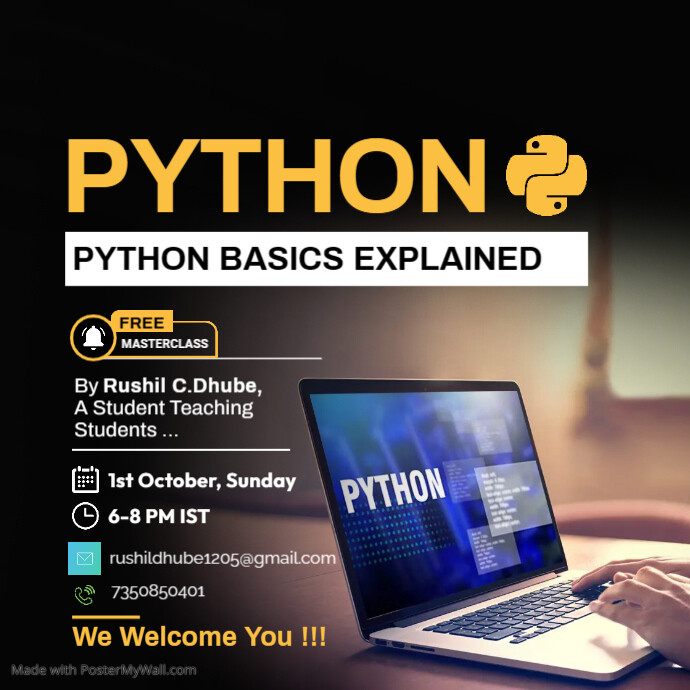 Python Masterclass Course Ad Post Template | PosterMyWall