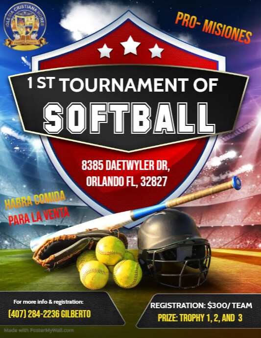 Red Softball Tournament Flyer Template PosterMyWall