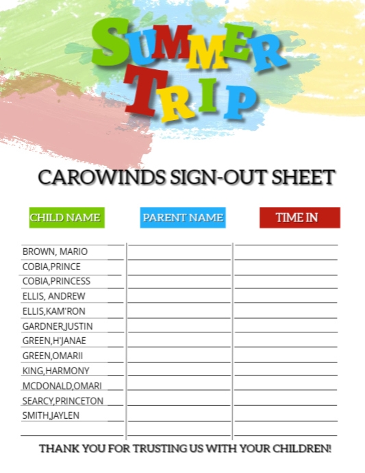 Copy of Summer Camp Sign Up Sheet Template PosterMyWall