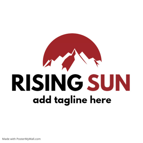 Rising sun logo red and black