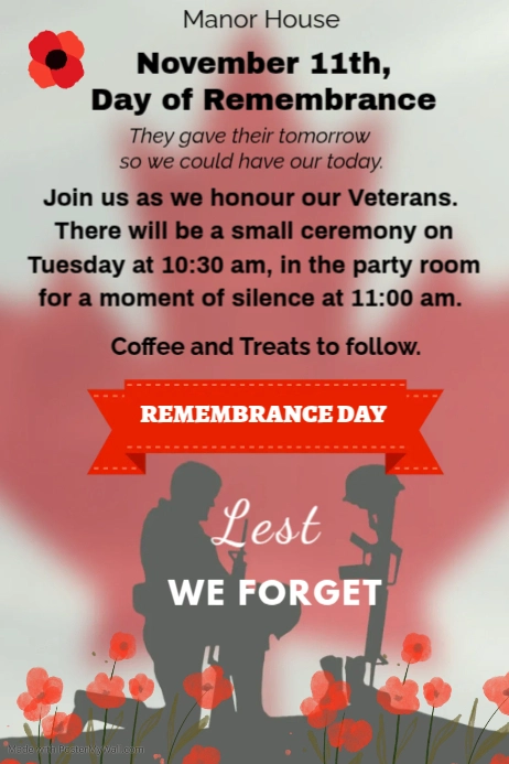 Remembrance day Poster template