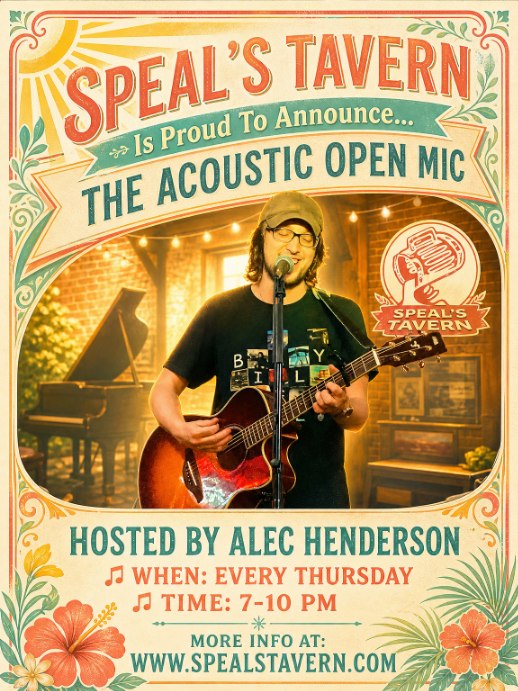 Acoustic Open Mic hosted by Alec Henderson at Speal's Tavern