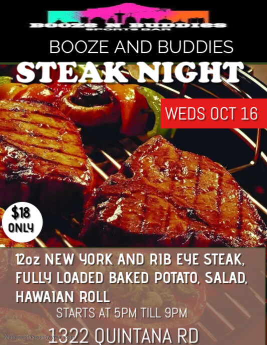 Steak night PosterMyWall