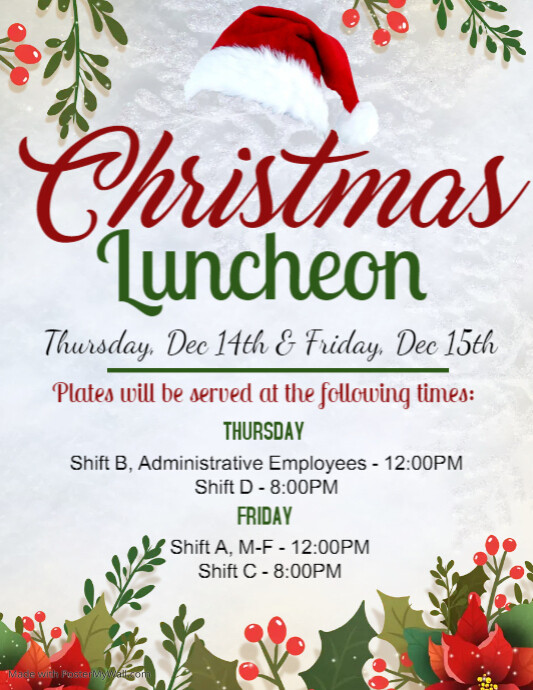 Christmas, luncheon Flyer (US Letter) template