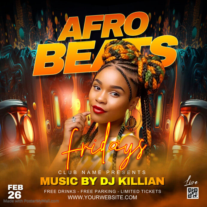afro beats party flyer