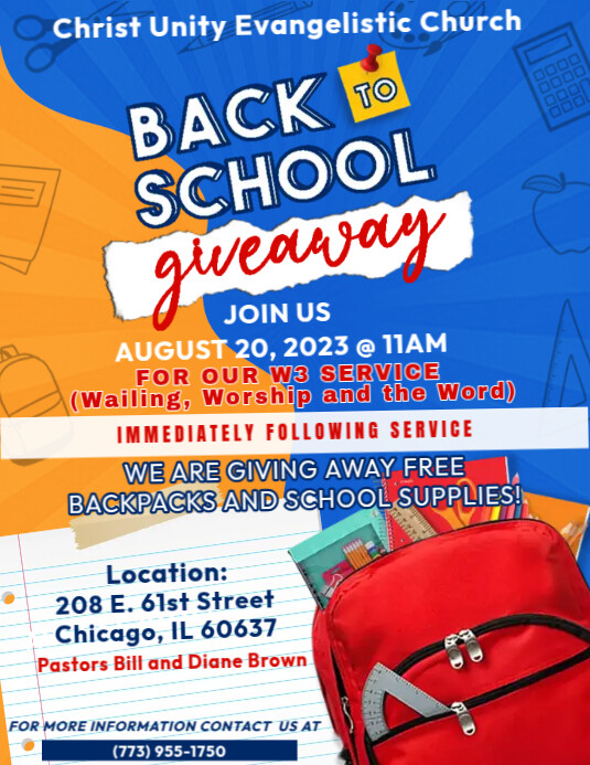 Back To School Supply Giveaway Flyer PosterMyWall
