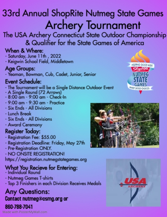 2021 ShopRite Nutmeg Games Archery Tournament PosterMyWall